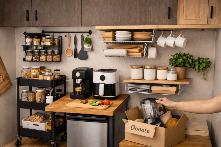 5 Genius ways to organize a 500 sq ft studio kitchen