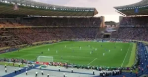 A crowded football stadium background for users looking to enjoy World Cup 2026 live matches.
