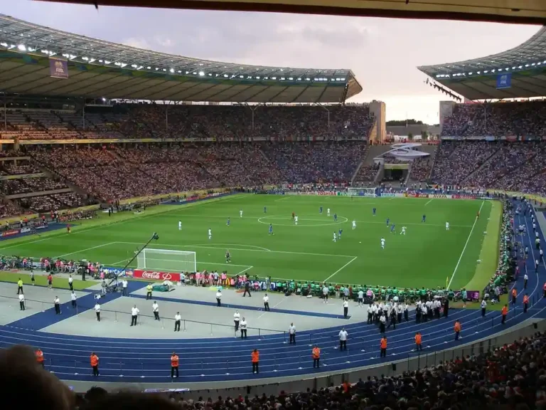 A crowded football stadium background for users looking to enjoy World Cup 2026 live matches.