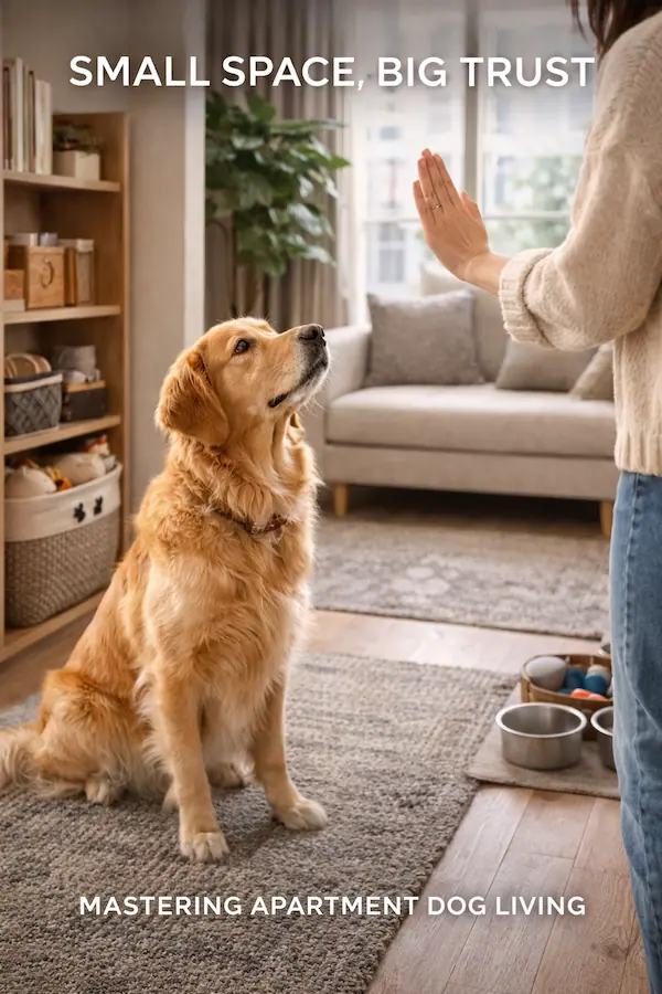 Establishing leadership and trust for successful Apartment Dog Living in a small home.