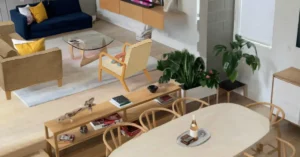 A conceptual visualization of Adaptive Flexibility and Quality of Life, showing a compact living space that transforms to meet human desires and functional needs.