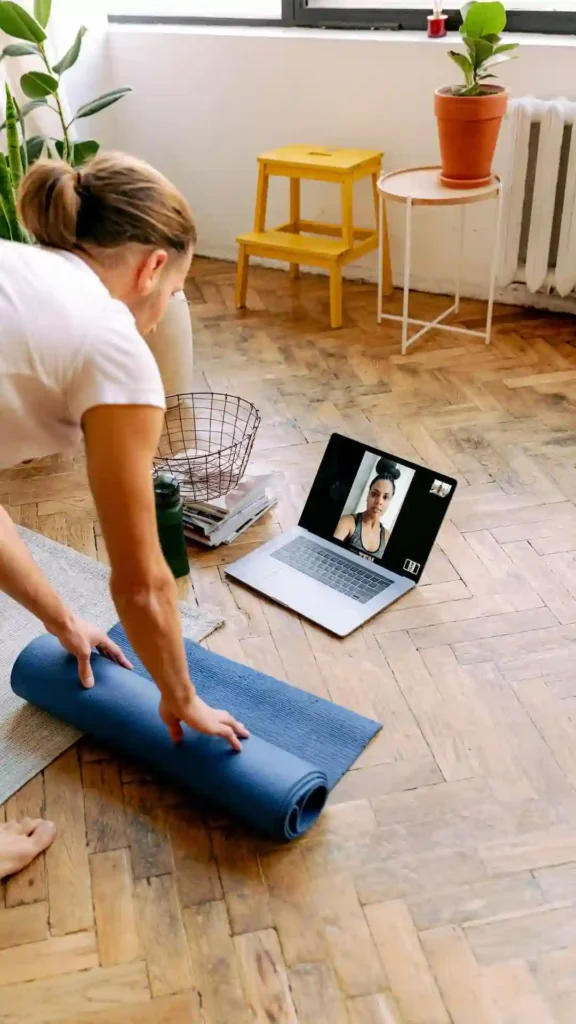 Smart technology devices in a compact living space supporting wellness, UV balance, and healthy routines.