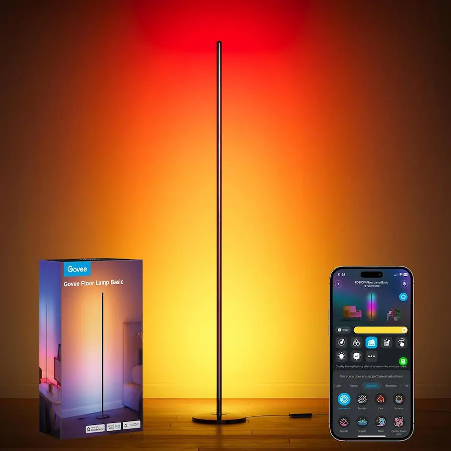 Human‑Centric Lighting with Govee RGBIC Floor Lamp Basic, 1000lm LED corner lamp with SmartThings, Alexa, Matter, and music sync features