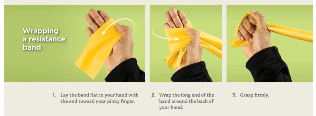 Maintaining physical fitness in older adults with resistance band wrapping step‑by‑step guide