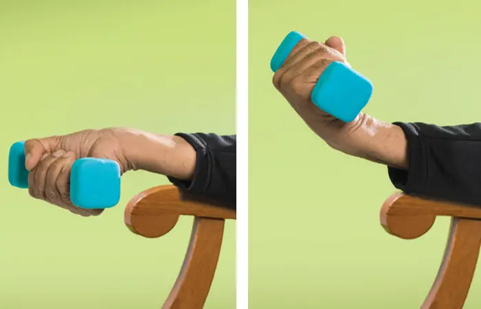 Maintaining physical fitness in older adults with wrist curls exercise for forearm strength
