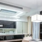 Modern smart ventilation system installed in a compact living space for winter air quality
